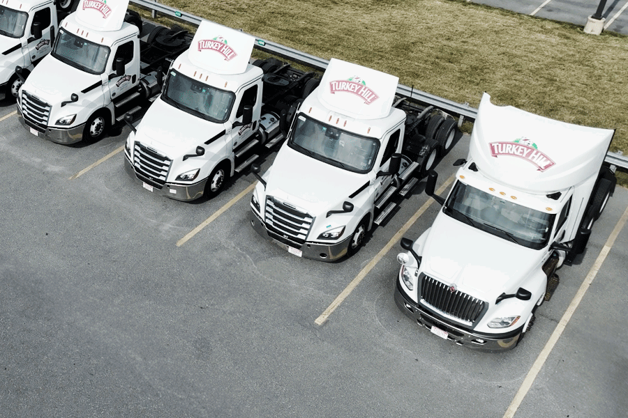 Turkey Hill's fleet of trucks provided by Ryder