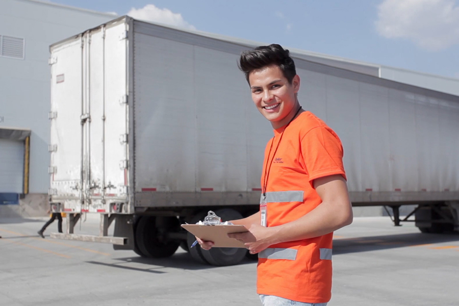 employee at parking lot with rgps