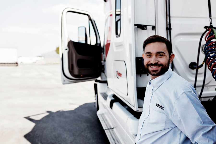 men besides truck for transportation management