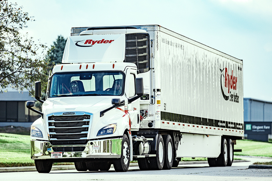 ryder truck driving to nearshore warehousing operation